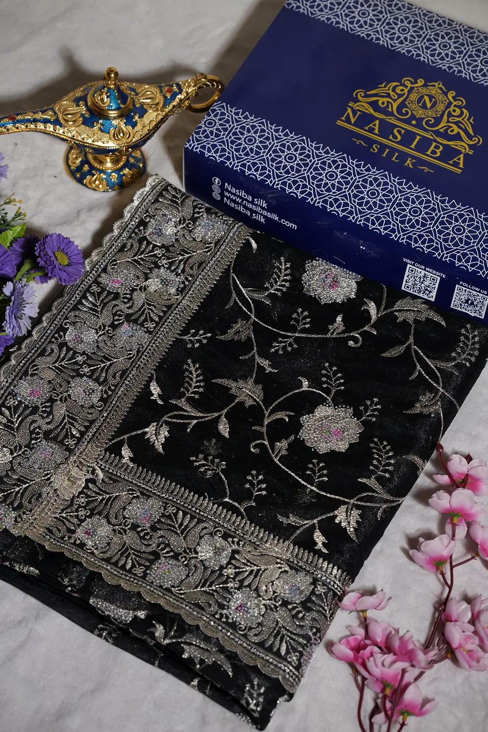 Black  soft seemari Muslin Saree